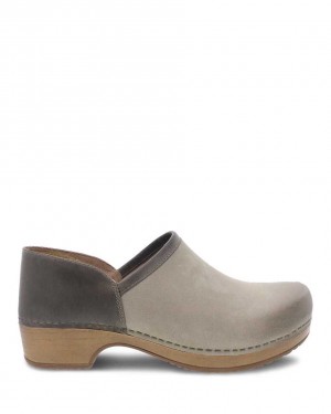 Dansko Brenna Burnished Suede Women Clogs Beige | CA 3560BEG