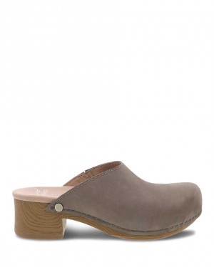 Dansko Giulia Milled Nubuck Women Mules Grey | CA 3687QMU