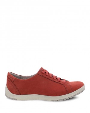 Dansko Leela Waterproof Nubuck Women Sneakers Red | CA 3813CTN